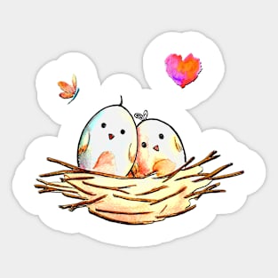 Birds in Love Sticker